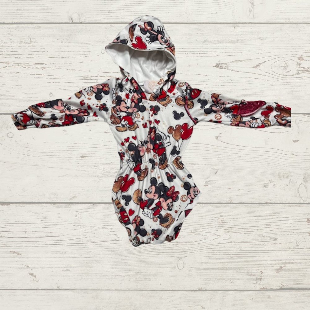 Boutique Disney Mickey and Minnie Mouse Long Sleeve Hoodie Romper